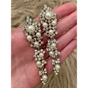 2g (6mm) bridal evening cocktail formal crystal drop dangle earrings plugs gauge